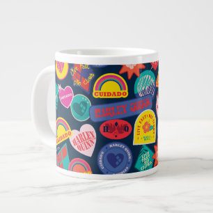 The Suicide Squad Harley Quinn Badge Pattern Large Coffee Mug
