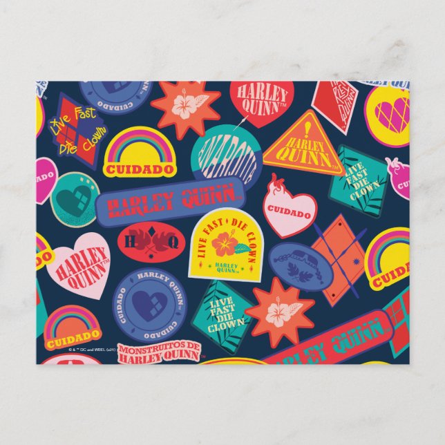 The Suicide Squad | Harley Quinn Badge Pattern Postcard (Front)
