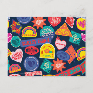 The Suicide Squad   Harley Quinn Badge Pattern Postcard