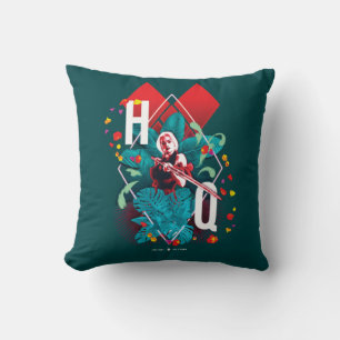 The Suicide Squad   Harley Quinn Floral Diamond Cushion