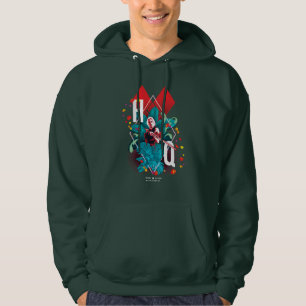 The Suicide Squad   Harley Quinn Floral Diamond Hoodie