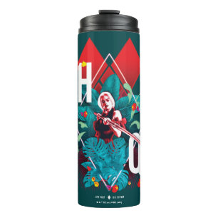 The Suicide Squad   Harley Quinn Floral Diamond Thermal Tumbler
