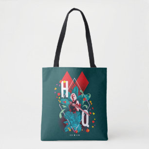 The Suicide Squad Harley Quinn Floral Diamond Tote Bag