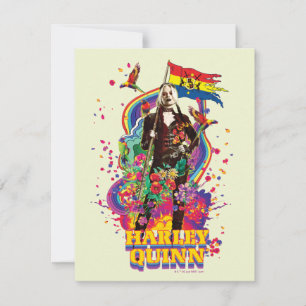 The Suicide Squad Harley Quinn Flowers & Rainbow Card