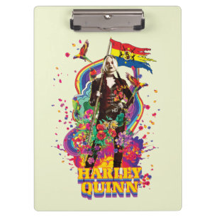 The Suicide Squad   Harley Quinn Flowers & Rainbow Clipboard