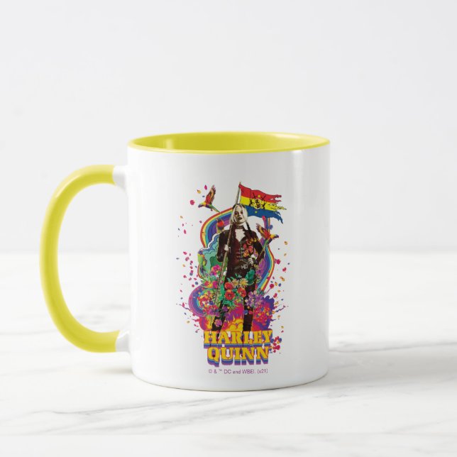 The Suicide Squad | Harley Quinn Flowers & Rainbow Mug (Left)