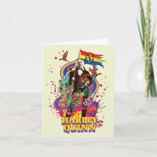 The Suicide Squad   Harley Quinn Flowers & Rainbow Note Card