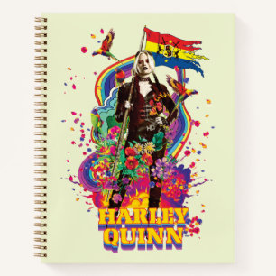 The Suicide Squad Harley Quinn Flowers & Rainbow Notebook