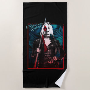 The Suicide Squad Harley Quinn & Green Ferns Beach Towel