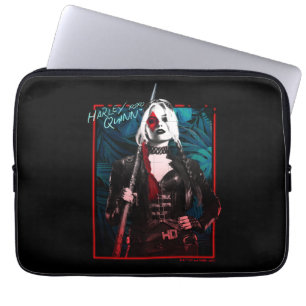 The Suicide Squad   Harley Quinn & Green Ferns Laptop Sleeve