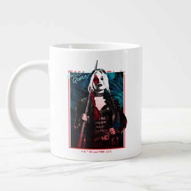 The Suicide Squad | Harley Quinn & Green Ferns Large Coffee Mug (Left)