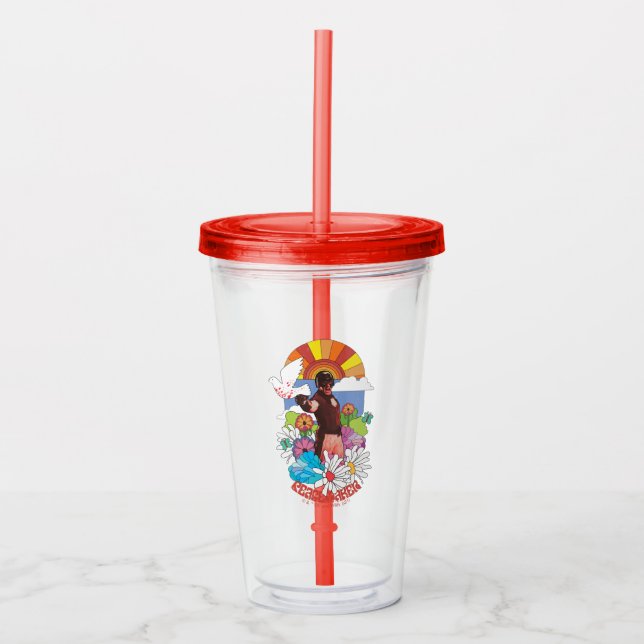 The Suicide Squad | Peacemaker Flowers & Sunshine Acrylic Tumbler (Front)