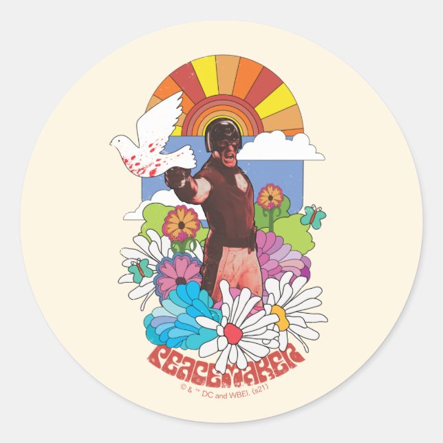 The Suicide Squad | Peacemaker Flowers & Sunshine Classic Round Sticker (Front)