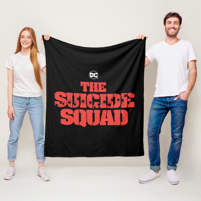 The Suicide Squad | Red and Black Logo Fleece Blanket (In Situ)