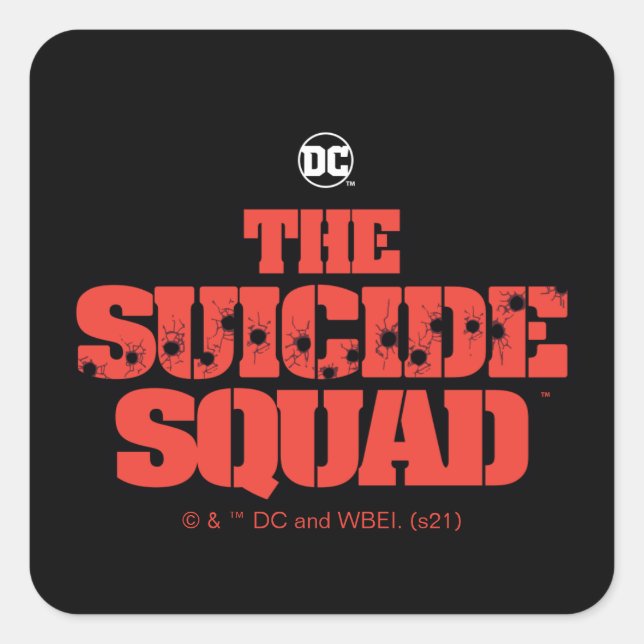 The Suicide Squad | Red and Black Logo Square Sticker (Front)