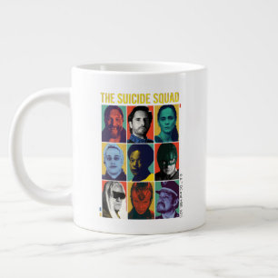 The Suicide Squad   Retro Grid With Amanda Waller Large Coffee Mug