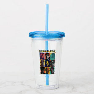 The Suicide Squad Retro Grid With Harley Quinn Acrylic Tumbler