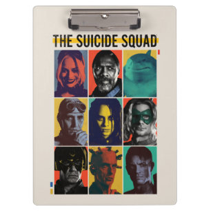The Suicide Squad   Retro Grid With Harley Quinn Clipboard