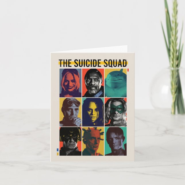The Suicide Squad | Retro Grid With Harley Quinn Note Card (Front)
