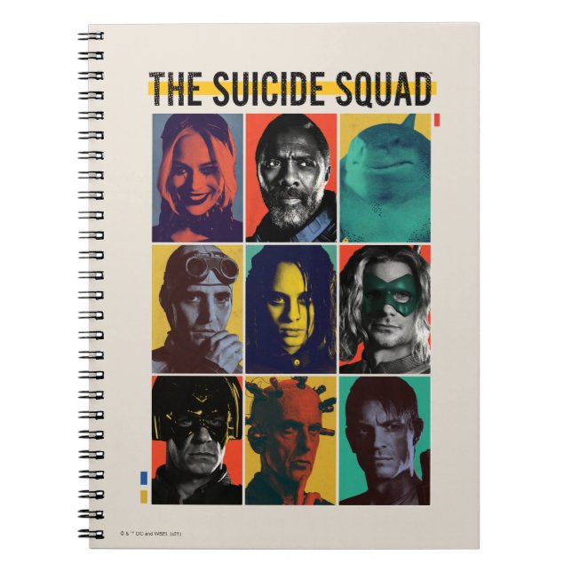 The Suicide Squad | Retro Grid With Harley Quinn Notebook (Front)