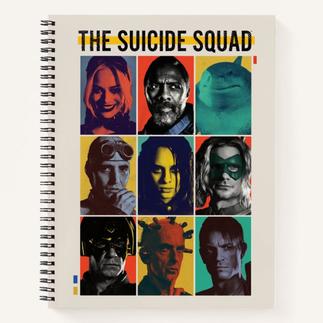 The Suicide Squad | Retro Grid With Harley Quinn Notebook (Front)