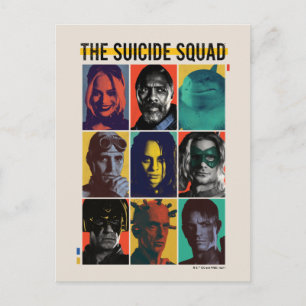 The Suicide Squad Retro Grid With Harley Quinn Postcard