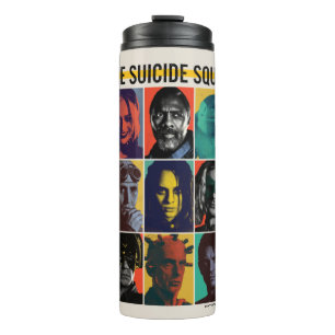 The Suicide Squad   Retro Grid With Harley Quinn Thermal Tumbler