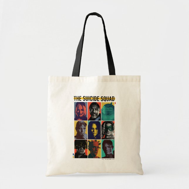 The Suicide Squad | Retro Grid With Harley Quinn Tote Bag (Front)
