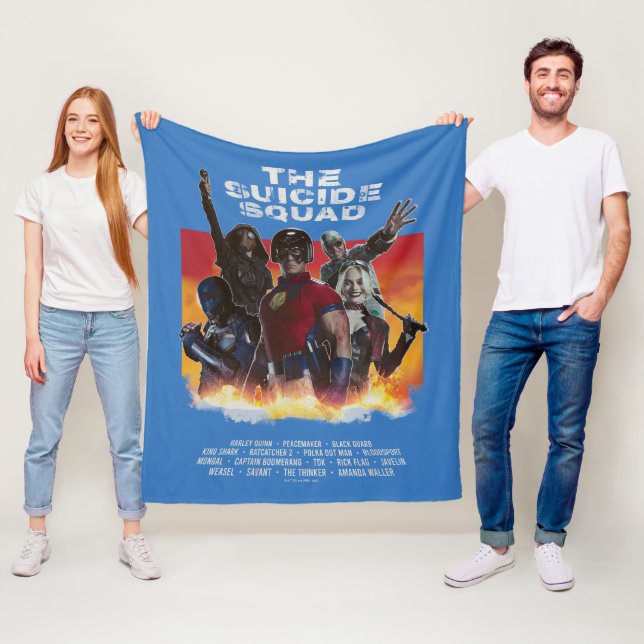 The Suicide Squad | Retro-Style Movie Poster Fleece Blanket (In Situ)
