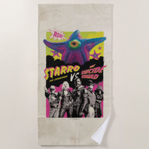 The Suicide Squad Starro Vs The Suicide Squad Beach Towel