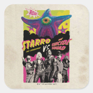 The Suicide Squad   Starro Vs The Suicide Squad Square Sticker