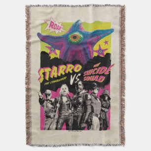 The Suicide Squad   Starro Vs The Suicide Squad Throw Blanket