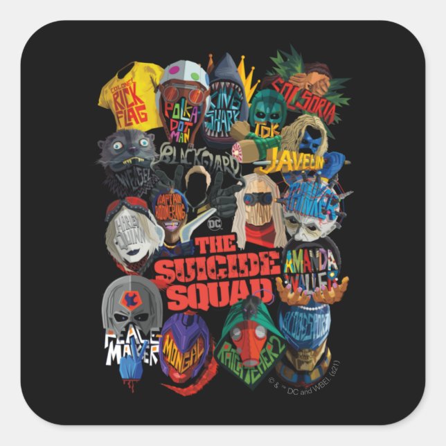 The Suicide Squad | Stylised Avatars Square Sticker (Front)