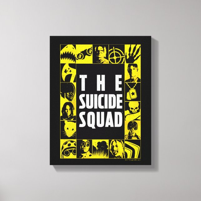 The Suicide Squad | Yellow & Black Icon Blocks Canvas Print (Front)