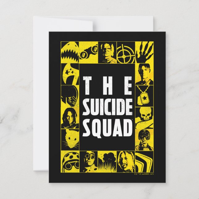 The Suicide Squad | Yellow & Black Icon Blocks Card (Front)