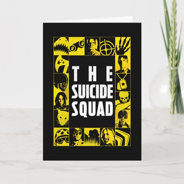 The Suicide Squad | Yellow & Black Icon Blocks Card (Front)