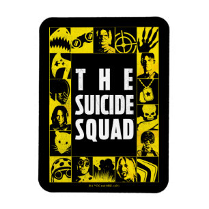 The Suicide Squad   Yellow & Black Icon Blocks Magnet