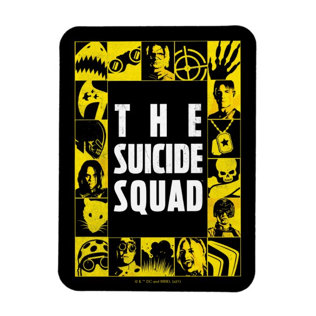 The Suicide Squad | Yellow & Black Icon Blocks Magnet (Vertical)
