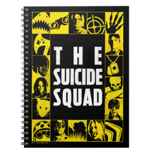 The Suicide Squad   Yellow & Black Icon Blocks Notebook