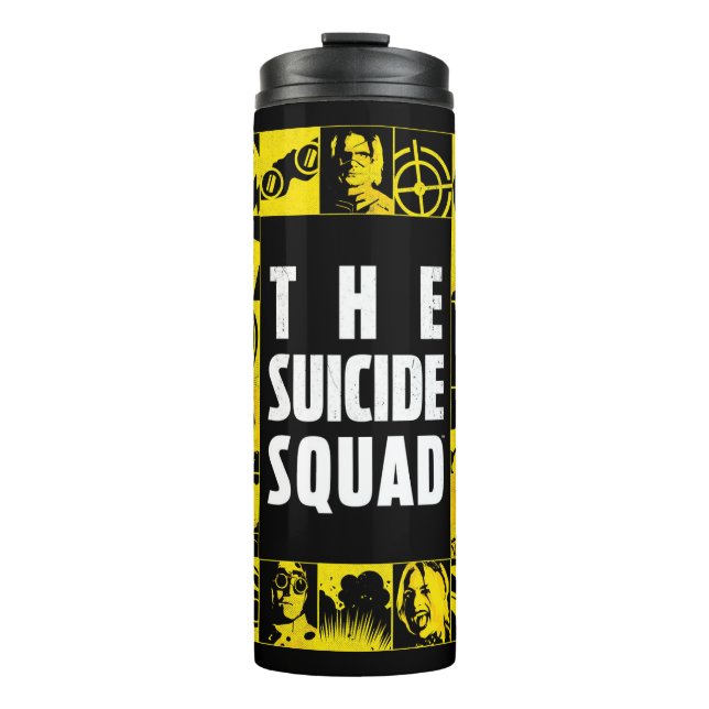The Suicide Squad | Yellow & Black Icon Blocks Thermal Tumbler (Front)