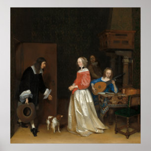 The Suitor's Visit - G. ter Borch Fine Art Poster