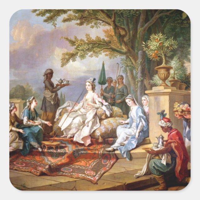 The Sultana Served by her Eunuchs Square Sticker (Front)