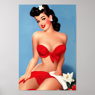 The Sultry Pinup Girl: A Retro Racy Poster