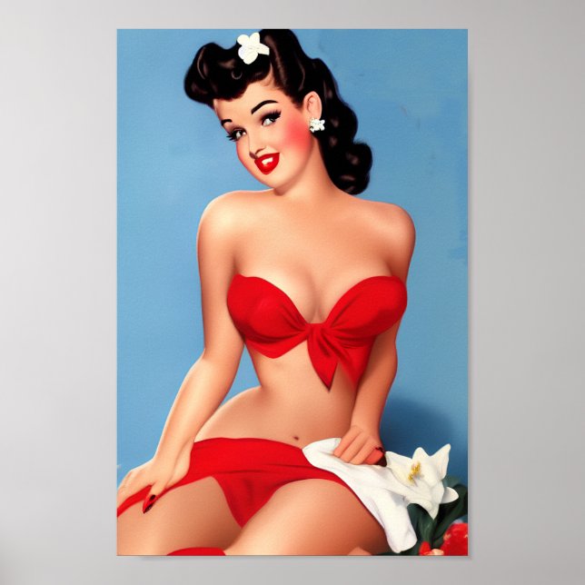 The Sultry Pinup Girl: A Retro Racy Poster (Front)