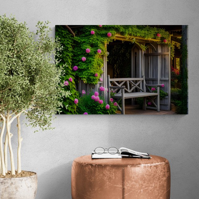 The Summer Garden Bench Canvas Print (Creator Uploaded)