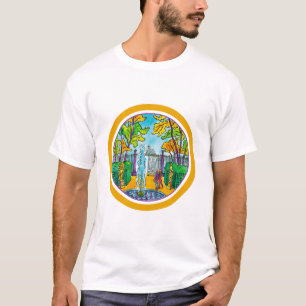 The Summer Garden, hand-drawn watercolour drawing T-Shirt