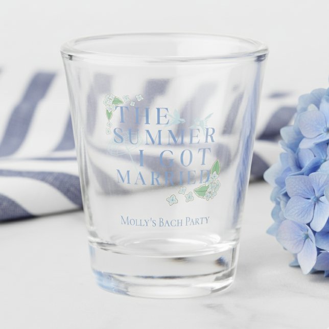 The Summer I Got Married - Coastal Bachelorette Shot Glass (Capture the magic of your wedding season with “The Summer I Got Married” shot glass!)