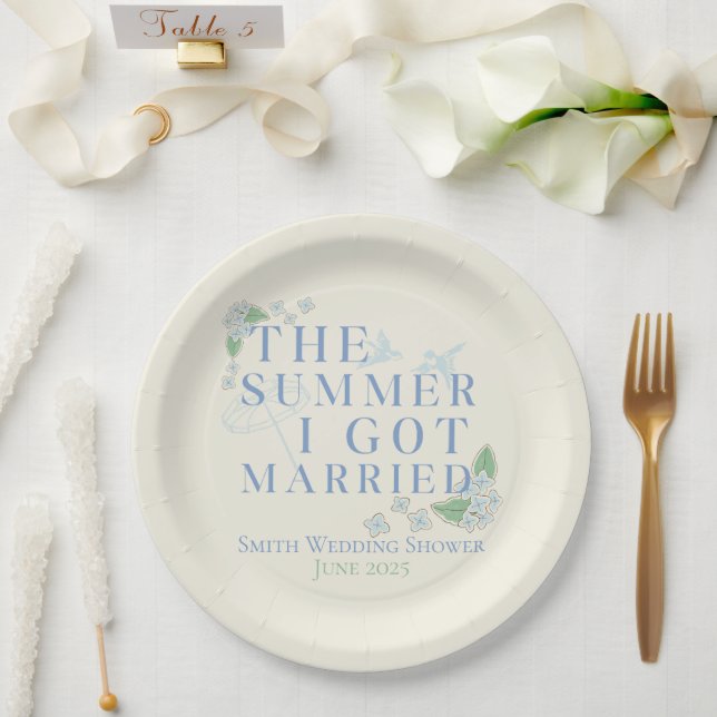 The Summer I Got Married – Coastal Wedding Paper Plate (Wedding)