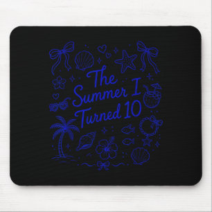 The Summer I Turned 10 Tropical Beach Birthday Mouse Mat