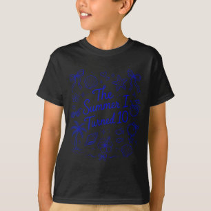 The Summer I Turned 10 Tropical Beach Birthday T-Shirt